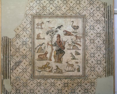 Orfeusz w otoczeniu zwierząt, mozaika polichromowana autorstwa Greco Roman Greco Roman