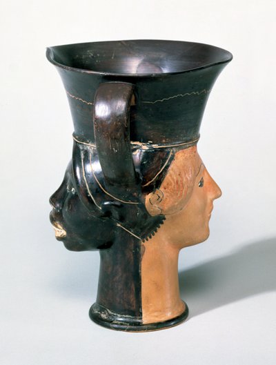Attic Janiform Kantharos Cup, ok. 470 p.n.e. (ceramika) autorstwa Greek