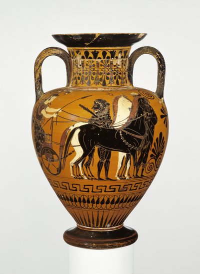 Attycka amfora z czarną figurą z apoteozą Heraklesa, ok. 530-20 p.n.e. (terakota) autorstwa Greek