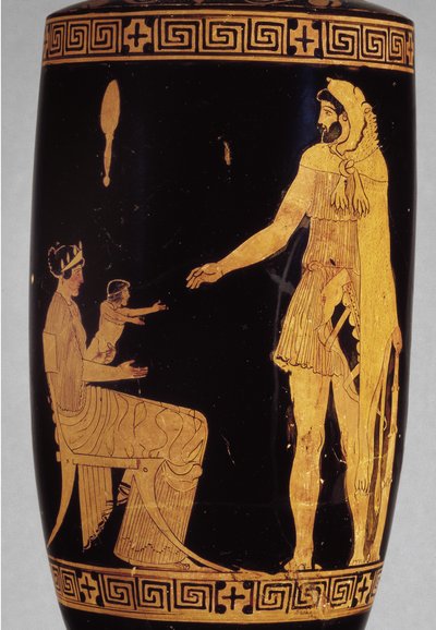 Attic red-figure lekythos przedstawiający Heraklesa ceramiczny detal 100581 autorstwa Greek