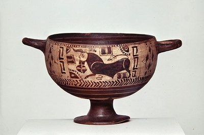 Kotyle czarnofigurowe, ok. 600-500 pne (ceramika) (patrz też 307545 i 307546) autorstwa Greek