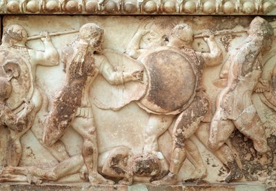 Gigantomachia (bitwa między bogami a gigantami) (relief, fryz, 525 pne) autorstwa Greek