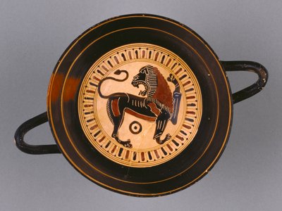 Laconian Black-Figura Kylix przypisywana malarzowi Hunta, ok. 540 pne (terakota) autorstwa Greek