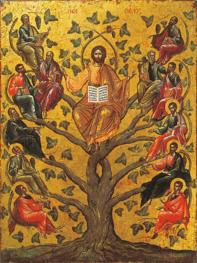 Ikona Chrystusa Prawdziwej Winorośli autorstwa Greek School