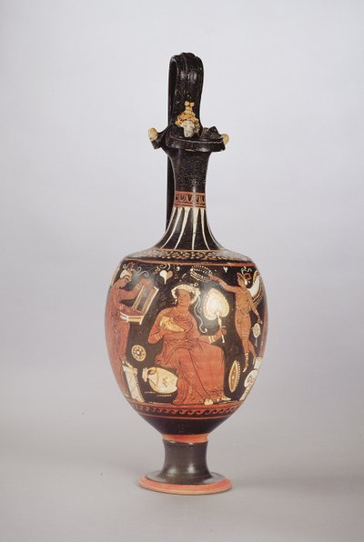 Czerwono-biała figura Oinochoe, ok. 310 pne (ceramika) autorstwa Greek School