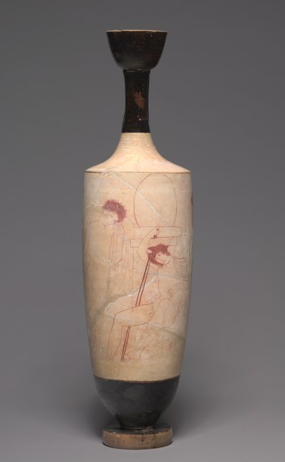 Lekythos (pogrzebowy dzban na oliwę), ok. 420 p.n.e. (malowana terakota) autorstwa Greek School