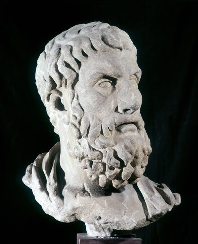 Portret epikurejczyka (341 pne - 270 pne), grecki filozof, twórca epikuryzmu. Muzeum Baracco w Rzymie. autorstwa Greek or Roman