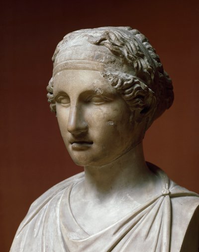 Portret Sapho (marmurowa rzeźba) autorstwa Greek or Roman
