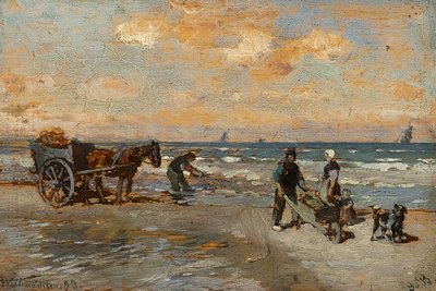 Poławiacze krabów na brzegu morza autorstwa Gregor von Bochmann