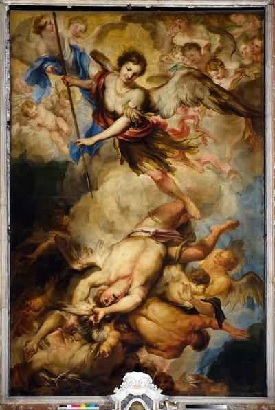 Św. Michał Archanioł pokonuj zbuntowanych aniołów, ok. 1680 r autorstwa Gregorio De Ferrari