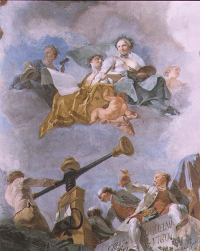 Figury alegoryczne, detal stropu Wielkiej Galerii, 1759-62 autorstwa Gregorio Guglielmi