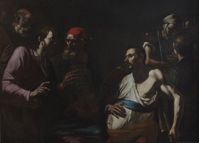 Uzdrowienie mężczyzny z opuchlizną, ok. 1630 r. autorstwa Gregorio Preti