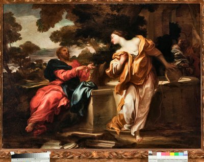 Chrystus i Samarytanka przy studni Jakuba Obraz Gregorio de Ferrari (1647-1726), Genes, Musei di Strada Nuova (inv n PR 375) autorstwa Gregorio De Ferrari
