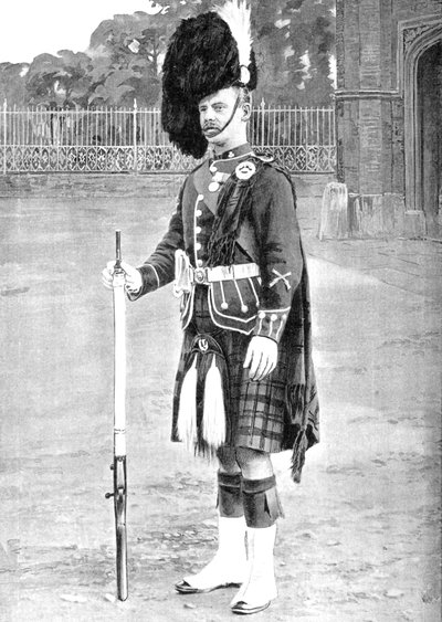 Sierżant kolorów, Królowe własne Cameron Highlanders, ok. 1880 r autorstwa Gregory and Co