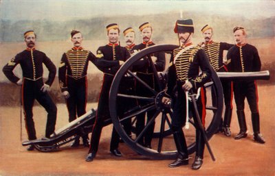 „Sierżanci Królewskiej Artylerii Konnej z 12-funtówką”, 1900. autorstwa Gregory and Co