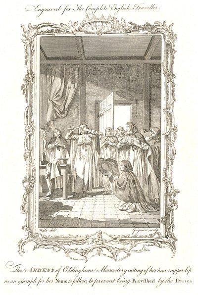Opatka Coldingham StAebbe, młodsza półmitologiczna opatka 870AD autorstwa Grignion