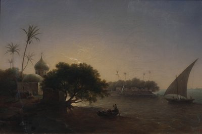 Widok na Nil w Egipcie, 1851 autorstwa Grigori Grigorevich Chernetsov