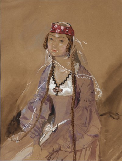 Portret hrabiny Marty Sologashvili, księżniczki Eristavi, 1840-1842 autorstwa Grigori Grigorevich Gagarin