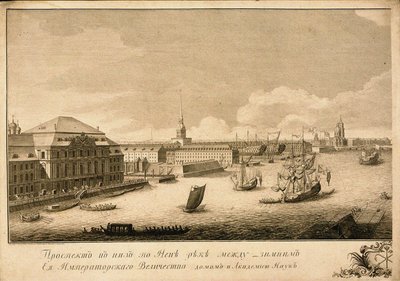 Widok Pałacu Zimowego od strony Newy, 1753 autorstwa Grigory Anikeevich Kachalov