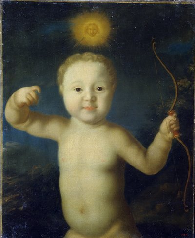 Portret carewicza Aleksisa Pietrowicza z Rosji (1690-1718). (Portret carewicza Aleksieja Pietrowicza z Rosji). Przedstawia dziecko na Erosie, nagie trzymające łuk i zwieńczone słońcem w środku nocy. Obraz Grigori Dmitrievicha Molchanova (ok. 1730-po) autorstwa Grigory Dmitriev Molchanov