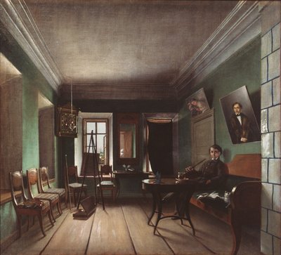 Wnętrze domu Bykovów, lata 50. XIX w. autorstwa Grigory Vasilievich Yurov