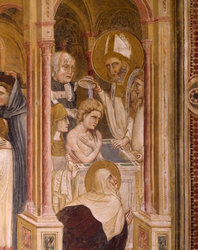 Chrzest św. Augustyna, Guariento, fresk autorstwa Guariento di Arpo