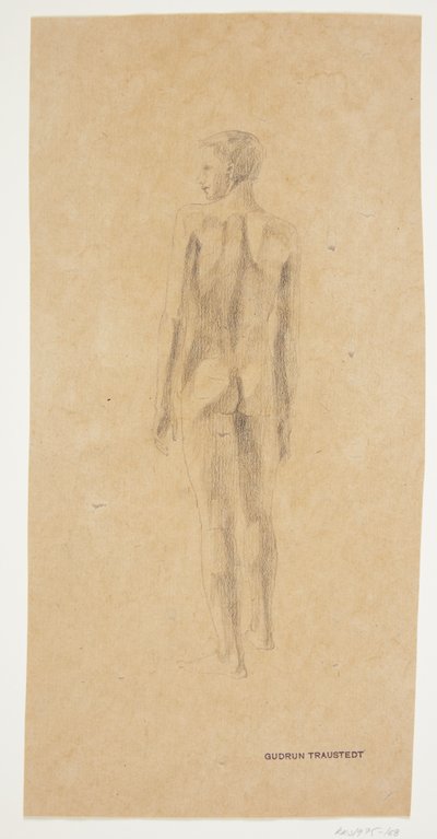 Portret model chłopca widziany z tyłu autorstwa Gudrun Traustedt