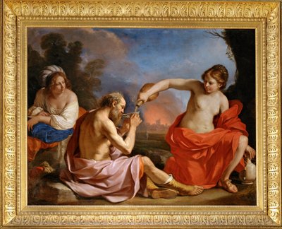Loth et ses filles - Loth i jego córki ... autorstwa Guercino (1591-1666)