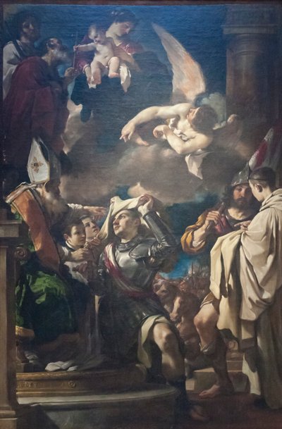 Św. Wilhelm z Akwitanii otrzymujący kaptur autorstwa Guercino (1591-1666)