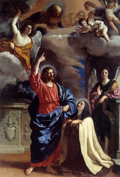 Chrystus ukazujący się świętej Teresie Obraz Giovanniego Francesco Barbieri dit Il Guercino (The Guerchin autorstwa Guercino