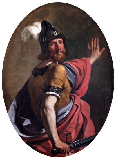 Mars jako wojownik autorstwa Guercino (1591-1666)