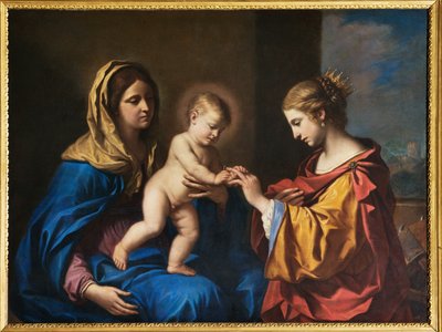 Mistyczne małżeństwo św Katarzyny autorstwa Guercino