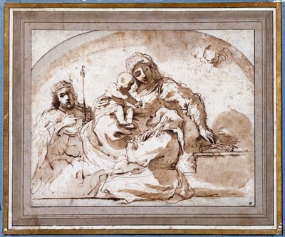 Dziewica ma Dzieciątko ze św. Ludwikiem i św autorstwa Guercino