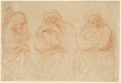 Żałoba Madonny: Studia przed złożeniem do grobu Chrystusa autorstwa Guercino