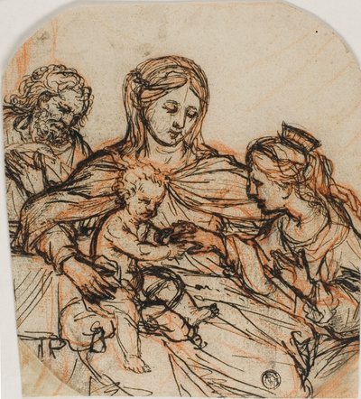 Mistyczne Małżeństwo Świętej Katarzyny autorstwa Guercino