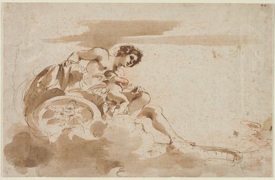 Wenus i Kupidyn w rydwanie autorstwa Guercino