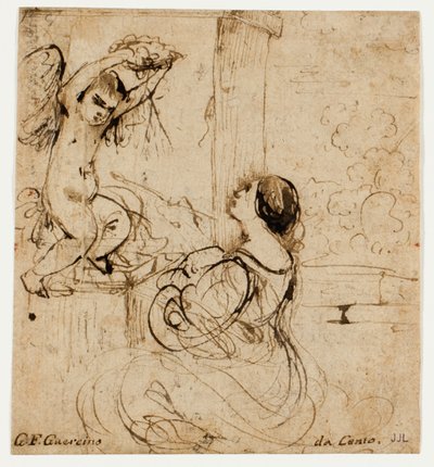 Kobieta z Putto autorstwa Guercino
