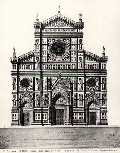 Projekt elewacji Santa Maria del Fiore lub Duomo we Florencji autorstwa Guglielmo Petersen