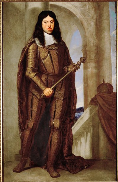 Cesarz Leopold I w złotym ślubnym kirysie autorstwa Guido Cagnacci