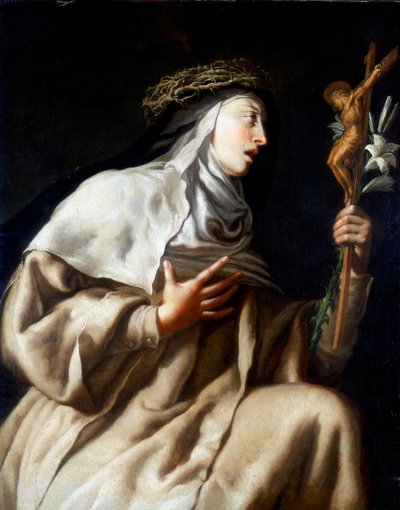 Św. Teresa z Avila przed krzyżem, ok. 1621-1663 autorstwa Guido Cagnacci