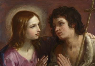 Chrystus przytula Jana Chrzciciela. około 1640 autorstwa Guido Reni