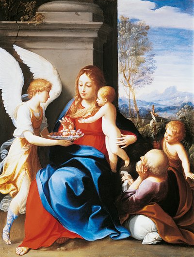 Święta Rodzina obsługiwana przez aniołów – Guido Reni (1575-1642) autorstwa Guido Reni