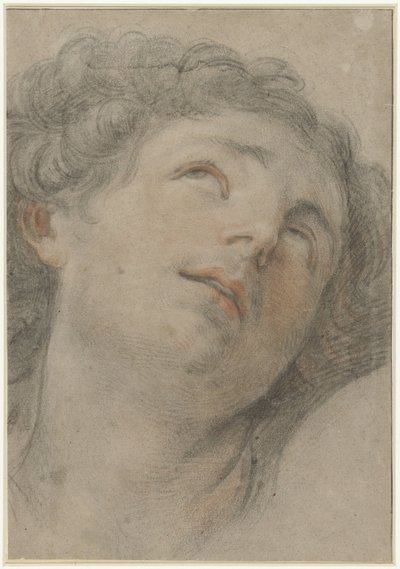 Głowa św. Sebastiana, spoglądająca w górę autorstwa Guido Reni
