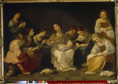 Wychowanie Dziewicy. (Edukacja Dziewicy). Obraz Guido Reni (1575-1642), olej na płótnie autorstwa Guido Reni