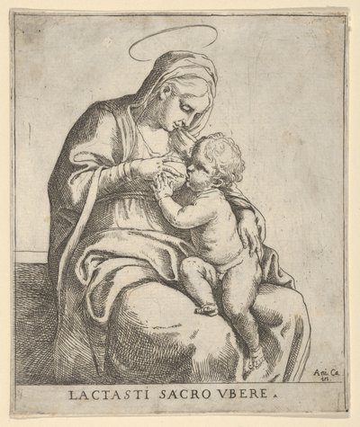 Dziewica opiekująca się Dzieciątkiem Chrystus, ca. 1590-1610. autorstwa Guido Reni
