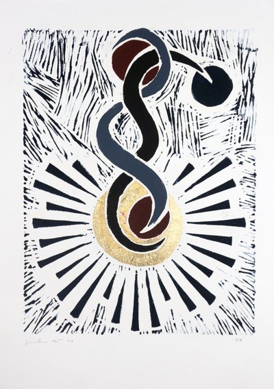 Odwrócona Balerina nr 2, 2019 (linoryt) autorstwa Guilherme Pontes