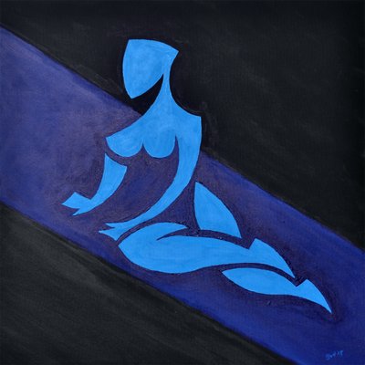 Study for Figure on Inclined Space, 2015 (olej na płótnie) autorstwa Guilherme Pontes