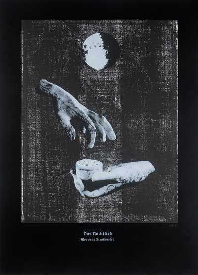 The Night Song, Thus Spoke Zarathustra, 2024 (drzeworyt i sitodruk) autorstwa Guilherme Pontes