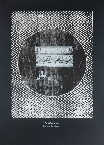 The Tomb Song, Thus Spoke Zarathustra, 2024 (drzeworyt i sitodruk) autorstwa Guilherme Pontes
