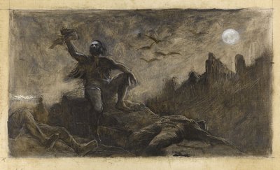 Han z Islandii pijący krew swoich ofiar, ok. 1889 (olej na płótnie) autorstwa Guillaume Albert Demarest